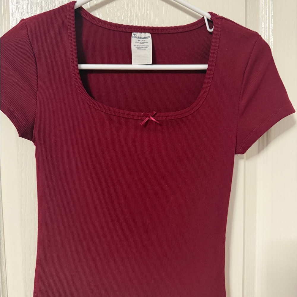 No Boundaries Maroon Short Sleeve Top